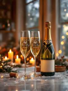 1个个性化香槟杯 - 可定制蝴蝶结和名字,精美雕刻香槟杯,伴娘礼物,结婚纪念日礼物 - 奢华收藏品,高品质可重复使用手洗玻璃器皿,浪漫情侣礼物,耐用玻璃,适合情人节礼物 - 多色 - 查看 10