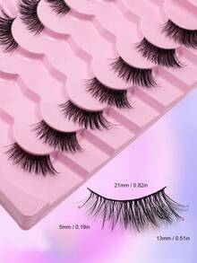 7 Pairs Natural Fluffy False Eyelashes, Cat Eye Lashes, Elongated Lashes, Suitable For Daily Wear, Strip Eyelashes - Cat Eye Lashes - View 4