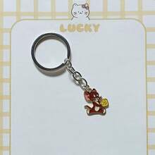 2 st katt och mus nyckelringar, japansk stil par/bästa vänner nyckelringar, Tom och Jerry nyckelring - Multifärgad - Visa 8