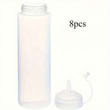 1/2/4/8pcs Transparent Plastic Squeeze Bottles With Precise Control Nozzle - Essential Kitchen Tool, Suitable For Sauces, Oils, Condiments, Etc. - Multicolor - View 4