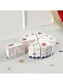 10-częściowe pudełko na cukierki w kształcie trójkąta na Ramadan, pudełko prezentowe na Eid Al-Fitr na Ramadan, odpowiednie do dekoracji na wesele, przyjęcie urodzinowe, artykuły na imprezę Eid Al-Fitr - Wielokolorowe - Zobacz 11