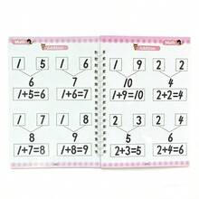 儿童笔记本，防水白色硬纸板+1支可擦笔，可重复使用，神奇笔记本，儿童早期练习书法，学习数学加减法。（笔的颜色随机。）