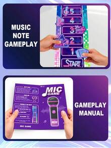 麦克风误听歌曲问答卡牌游戏，适合2-10人卡拉OK派对，包含250张歌词卡（125张），带来爆笑之夜，成人圣诞节和生日礼物（紫色麦克风），游戏卡牌，男士派对游戏，与朋友聚会的绝佳礼物 - 彩色 - 查看 9