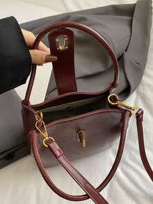 Womens Retro Classic PU Leather Shoulder Crossbody Bag For Women Flap Saddle Messenger Bag Chic Casual Purse For School ,For Shipping - Đỏ - Xem 9