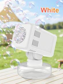Black & White Minimalist Design. Automatic Bubble Blower Toy. It Is Not Only A Fun Toy For Kids, But Also A Great Party And Gathering Prop. Adjustable Angle (Batteries And Bubble Solution Not Included). - Multicolor - View 11