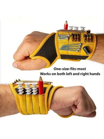 This Magnetic Wristband Tool Is Equipped With Super Strong Magnets, Magnetic Screw Clips, And A Wrist Rest, Which Can Be Used To Hold Screws, Nails, And Drill Bits In Place. The Unique Wrist Rest Design Makes It A Practical Tool Gift For Dads, Boyfriends, Craftsmen, And Electricians.