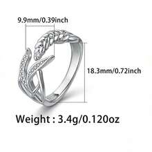 1pc 925 Sterling Silver Asymmetric Wheat Design Zirconia Inlaid Simple Fashion Ring, Suitable For Daily Wear And Gift Giving