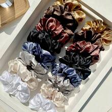 16 Piece Set Of Random Color And Size Women's Solid Color Large Intestine Headband High Elasticity Headband, Soft Satin Headband - FCCQ-132X9 - View 8