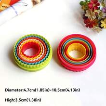 5-Piece/Set Baking Molds, Cartoon Cookie Molds, Star, Heart, Flower, Tree, Person Round And Square Cake Molds, Fruit And Vegetable Cutting Molds - Multicolor - View 2