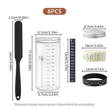 一套24盎司玻璃发酵罐套装，带刻度和盖子，包含面包面团发酵用刮刀、天然酵母叶发酵罐、带盖鱼子酱罐 - - - 查看 9