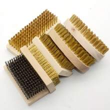 Square Copper Wire Brush, Steel Wire Brush, Grinding Rust Removal Cleaning Brush, Industrial Decontamination Descaling Brush, Mesh Roller Brush - Multicolor - View 8