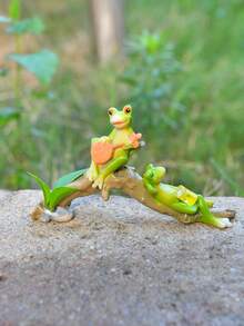 Garden & Home Resin Mini Cartoon Frog-Shaped Gardening Decorative Ornaments, Suitable For Outdoor Garden And Courtyard Decoration, Home Decoration, Back-To-School Season, And Gift Giving (Please Note The Size Before Purchasing) - Multicolor - View 12