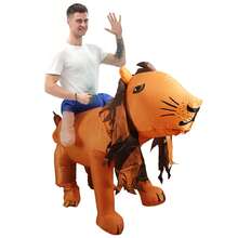 1pc Inflatable Lion Costume, Unisex - Full Body Heart-Themed Fancy Dress, Suitable For Halloween, Carnival, Christmas And Various Events/Parties - Half-lion - View 4