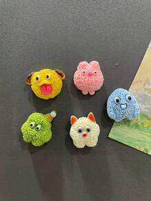 2/5pcs Monster Fridge Magnets, Funny Cute Monster Fridge Stickers, Cartoon Ugly Resin Creature Fridge Magnets, Creative Cabinet Decor, Cool Gift For Boys, Kids And Teens, Home Decor Party Favor, Holiday Gift - Plush Monster - View 12