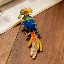 1 Stück Papagei süß lässig Zinklegierung emailliert bunter eleganter Mode Brosche, unisex Dekoration für Anzug, Kleid, Jahrestag, Geburtstag, Date, Geschenk, ganzjährig - Verschiedenfarbig - Übersicht 3