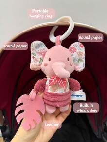 BBSKY 1 buah Boneka Gajah & Kelinci Merah Muda Lucu, Boneka Gantung Kereta Bayi Baru Lahir dengan Mainan Kerincingan dan Lonceng, Boneka Bayi Portabel yang Menenangkan, Cocok Sebagai Hadiah untuk Bayi Baru Lahir - MultiWarna - View 5