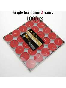 1 Box Of 50pcs Christmas Candles, Heat-Resistant Tea Candles And Smokeless Soy Wax Candles, Suitable For Tea Brewing, Romantic Candlelight Confession On Christmas, Creating Romantic Party Atmosphere, Valentine's Day Gift