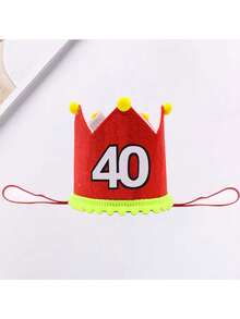 Red 20th Birthday Party Hat, Graduation Celebration Party Hat, 30/40/50/60/70 Years Old Birthday Celebration Party Crown Hat, Retirement Party Crown Birthday Hat, Birthday Party Hat