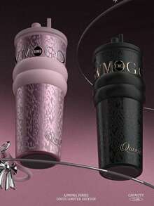 1个优质保温饮料杯，316不锈钢茶/咖啡杯，户外及车载使用，带吸管 - 彩色 - 查看 5