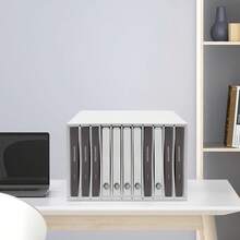 Vertikaler Desktop-Sortierer, stapelbarer Schreibtischorganizer, 11-Fach-Desktop-Dateisortierer, Schreibtischorganizer mit Briefschubladenhalter, Dokumentenspeicherregal für Home Office und Schule (weiß) - Weiss - Übersicht 4