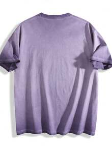 Dirty Washed T-Shirt Mecha Graphic Print Tee - Comfort Casual Top For Men & Women - 髒髒洗紫色01 - 查看 2
