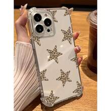 1 Piece Leopard Pattern & Star Pattern Full Protection Shockproof Phone Case Compatible With IPhone 16, 15, 14, 13, 12, 11 Pro Max Waterproof Scratch-Resistant - Clear - View 9