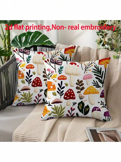 2pcs Bohemian Abstract Floral Pattern Throw Pillow Covers - Decorative Cushion Covers With Zipper, Machine Washable, For Indoor Outdoor Living Room Bedroom Decor (No Pillow Insert) | Vibrant Decor | Room Decor - Bedroom Decor - Party Decor - Pillow Sham - Multiple Sizes (Printed)