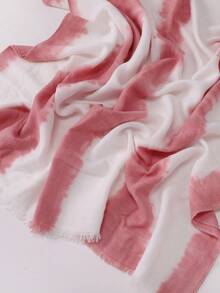 Soft Striped Modest Casual Plant-Dyed Tie Dye Striped Soft Breathable Headscarf, Spring/Summer - Multicolor - View 6