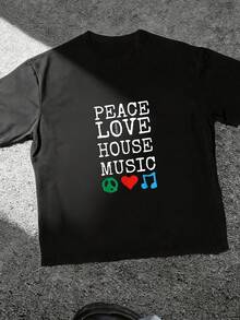Peace,-Love-And-House-Music-Shirt--DJ-Producer-House-Music-T-Shirt - Đen 2 - Xem 3