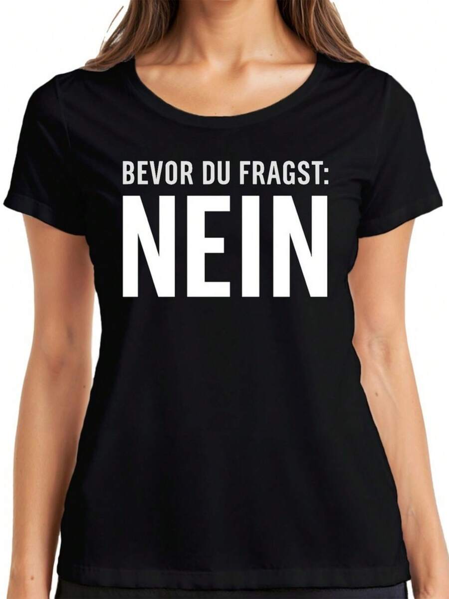 Bevor du fragst Nein lustig sarkastisch frech Spruch Geschenk Damen T-Shirt - Negro - Ver 1