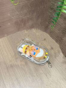 1pc Tote/Storage Bag, Suitable For Plush Dolls, PVC Cosmetic Bag, Transparent Large Capacity Organizer Bag, Can Store Chargers, Cables, Earphones, Christmas Decorations, Christmas Gift Packaging Bags (Doll Not Included)