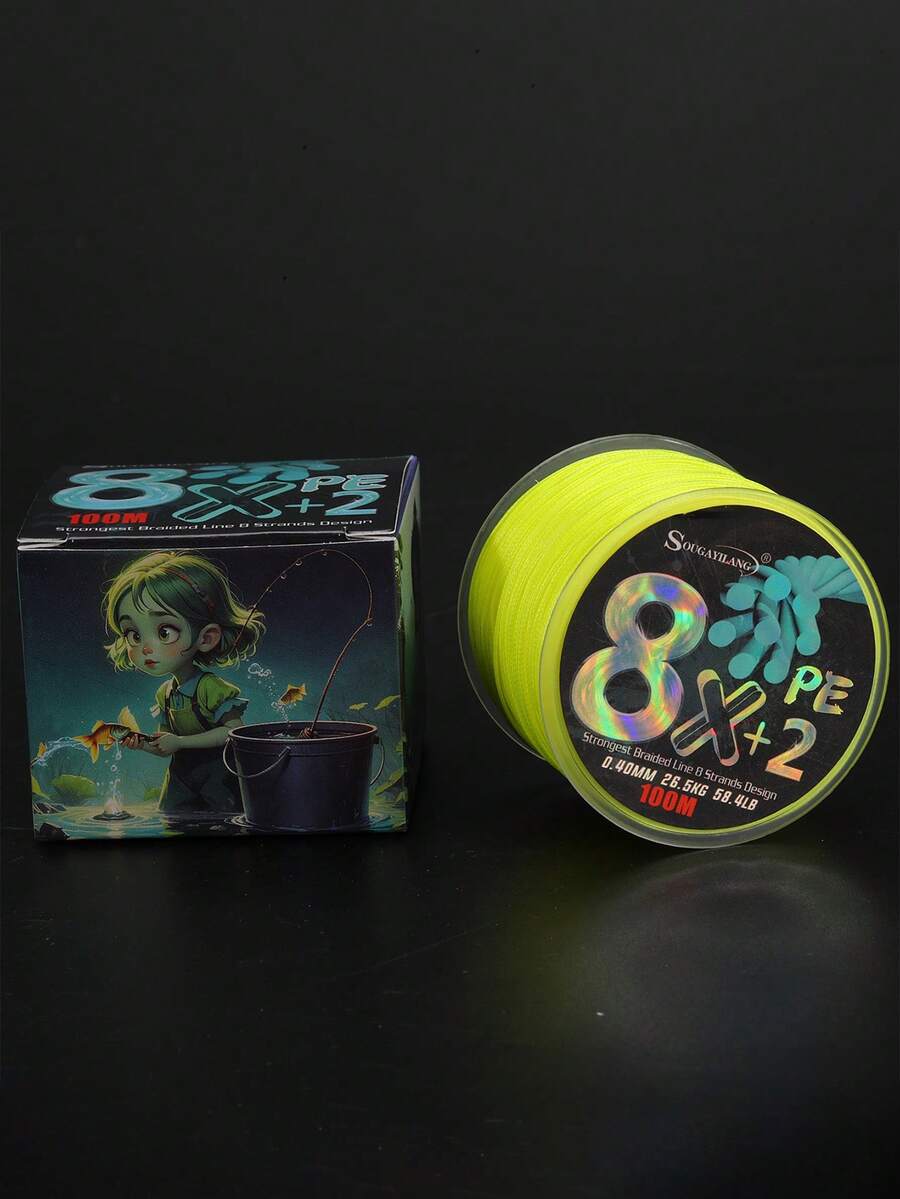 SOUGAYILANG Línea de pesca trenzada de alta densidad de 8 hebras, resistente a la abrasión, corta el agua rápidamente, diseñada para peces grandes - Amarillo - Ver 1