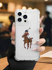 Polo-Playing Bear Design Phone Case With Reinforced Corners For Impact Protection. Compatible With IPhone 17/AIR/XSMAX/XR/11/12/13/14/15/16E/Pro/Promax/PLUS/MINI,  Reno//A Models. Shockproof, Drop-Resistant, And Stain-Resistant. Ideal For Personal Use Or As A Gift, Perfect For Valentine's Day, Thanksgiving, Halloween, Christmas, New Year's, And All Festive Occasions. - 無色 - 查看 7