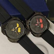 1PC 原装旋转男士手表，黑色时尚硅胶表带，运动男士腕表，3巴石英机芯，顶级男士手表 - 均碼 - 查看 12