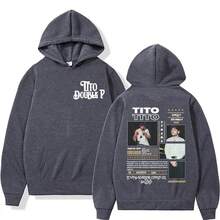 Titos Double P Ay Mama 2025 Tour sweat-shirt à capuche imprimé, Sweat-shirt-shirt décontracté de mode rétro streetwear pour hommes - bleu indigo - Voir 11