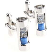 Mancuernillas o gemelos para hombre con diseño de reloj de arena azul,38073201 - Multicolor - Ver 5