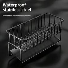 1个多功能壁挂式沥水架，厨房置物架，免打孔抹布架，壁挂式调味料架，家用沥水篮，水槽收纳整理架，皂海绵架，家居厨房用品