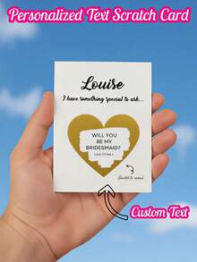 1pc Custom Text Scratch Card, Custom Message Card, Custom Surprise Scratch Card, Custom Card, Personalized Text Scratch Card, Personalized Card, Scratch To Reveal Text, Secret Message Card, Birthday Card, Surprise Card, Scratch To Reveal - Style 2 - View 6