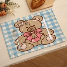 1件/4件装情人节涤纶装饰餐垫，心形气球汽车图案，防污，适合家居、餐厅、餐桌装饰、乔迁、生日礼物 - 彩色 - 查看 14