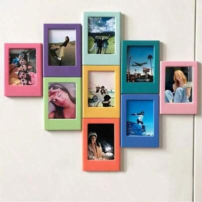 10-Pack 3-Inch Magnetic Photo Frames For Refrigerator – Random Color Retro Picture Holders Compatible With Fujifilm, Vintage Fridge Magnets For Home Decor, Bedroom, Office & Living Room Display, Perfect Gift For Christmas, Valentine's Day, Birthday & New Year, Photography Lovers & Memory Keepers