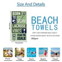 1条大号格子曲棍球元素沙滩巾，超强吸水超细纤维沙滩毯，适合旅行、游泳池、潜水、冲浪、瑜伽、露营，多种尺寸可选，沙滩用品浴室装饰 - 彩色 - 查看 12