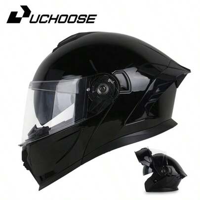 815 Uchoose DOT Approved Full Face Helmet Crash Motorbike Protective Gear Men Women Flip Up Helmet Motorcycle Double Sun Visor