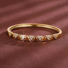 1pc Geometric Triangle Arrangement Design Artificial Gem Women Fashion Bracelet