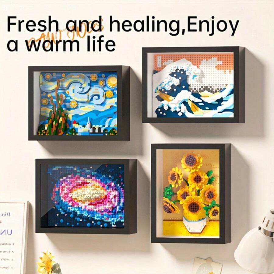 890PCS-1568PCS ABS Resin Painting Building Blocks, DIY Painting Blocks, Starry Sky, Girl, Waves, Mountains, Building Blocks, Painting Hobby Desktop Decor, Living Room Decor, Office Desk Ornament, Suitable For Birthday Gift, Valentine's Day Gift - Multicolor - View 1