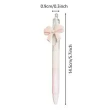 1pc Valentine's Day Bow-Knot Ballpoint Pen, Cute Pink Bow Design Push Button Pen, Party Favor And Gift - Multicolor - View 5