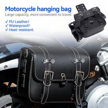 Minimalist Commuter Style Vintage 3D Motorcycle Side Bag, Universal Left & Right Side Motorcycle Saddle Bag For Daily Riding Storage, Lightweight Everyday Carry, Urban Travel Companion For Spring And Summer, Versatile Left/Right Mount, Weather‑Ready Zippers, Compact Yet Spacious, Fashionable Finish For City Outfits - Black - View 2
