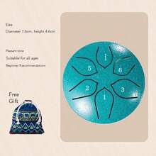 6英寸11音C大调钢舌鼓，空灵疗愈鼓，打击乐器 - 彩色 - 查看 2