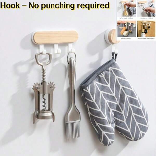 2pcs/1pc No Drill - ABS Plastic Adhesive Hooks, Plastic Glue Wall Hooks For Door, Window, Closet, Kitchen, Keychain Holder, Creative Hooks, Utility Hooks, General & Auxiliary Hooks, Storage & Organization Hooks, Decorative Hooks, Kitchen Hooks, Other Hooks, Travel Accessories, Household Essentials, Gifts For Family And Friends, Back To School, Dorm Supplies, Home Decor