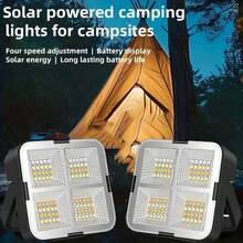 Mini Portable LED Solar Tent Light, Solar Camping Lamp, USB Rechargeable, 2400mAh Long-Lasting Battery, 4-Level Dimming, Outdoor Hiking Emergency Light, Blackout Emergency Light, Long-Lasting Multi-Function Flashlight, Suitable For Various Power Sources