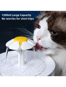 1500ml/50.72oz USB Powered Cat Water Fountain - Semi-Transparent, Automatic Circulation Pet Drinking Fountain, Adjustable Flow Rate & Filter Cotton, Suitable For Cats And Dogs - Multicolor - View 11